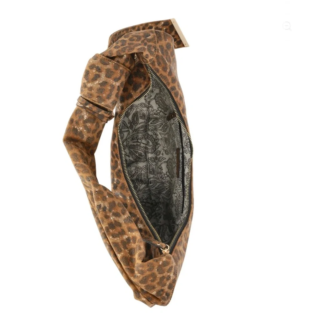 Jessica Simpson Leopard Print Hobo Bag in Brown and Black